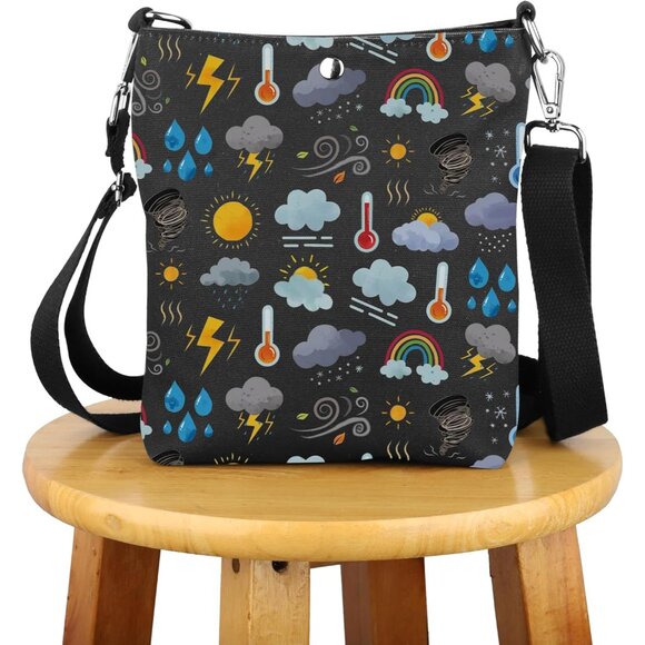 Weather Forecaster Meteorology Graduation Gift Canvas Crossbody Bag - Lightweigh - Picture 1 of 7